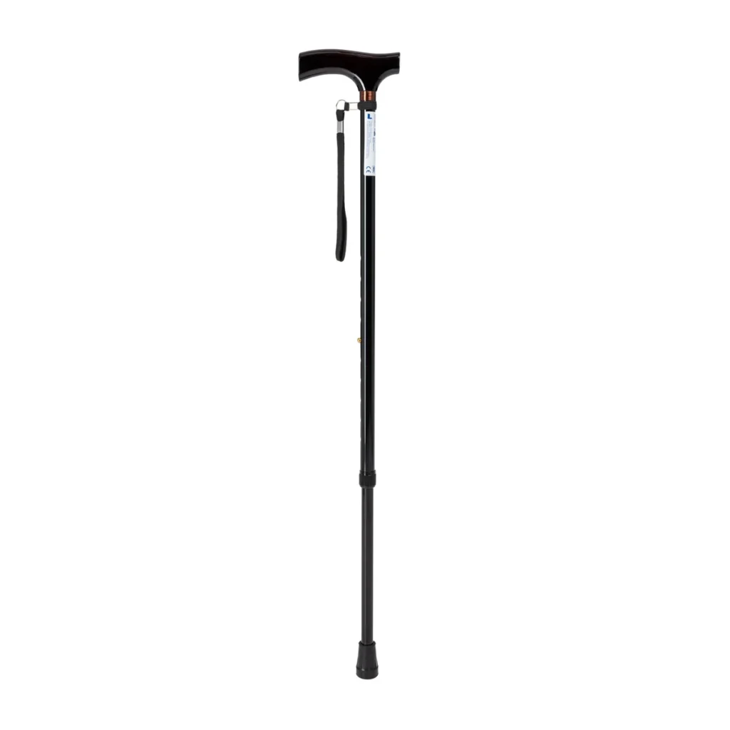 laska z drewnianą rączką